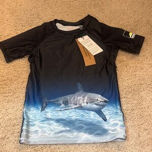 NWT Molo Swim Black and Blue Shark Rashguard